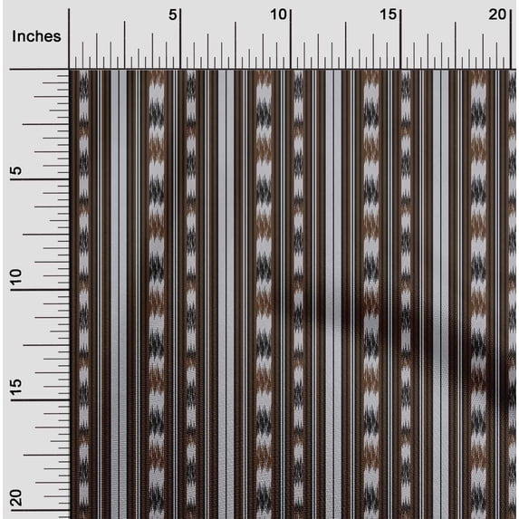oneOone Cotton Silk Fabric Stripe Ikat Print Sewing Fabric BTY 42 Inch Wide