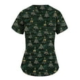 thumbnail image 3 of Feancey Women's Scrubs Print Tops Nurse Uniforms Novelty Xmas Tree Graphic Tunic Blouse Stretchy V Neck Christmas Nursing Shirts with Pockets Christmas Clearance Sale Multicolor#15 S, 3 of 3