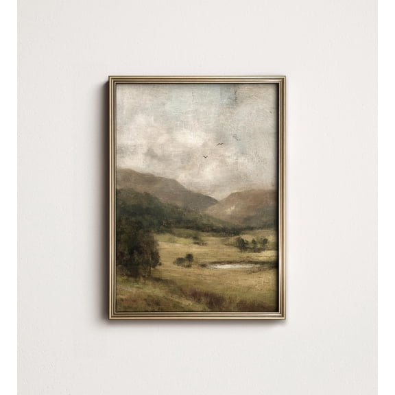 Vintage Countryside : Rustic Cottage Landscape Wall Art 9-28 UNFRAMED Poster, Wall Art for Decor, Present, 8x12