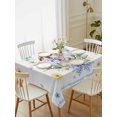thumbnail image 2 of Easter Rabbits Eggs Rectangle Tablecloth, Watercolor Floral Daisy Bunny Bow Spring Waterproof & StainResistant Tablecloth, Washable Oil-proof Table Cover for Dining/Party/Wedding/Buffet 60x84 In, 2 of 9