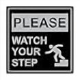 thumbnail image 3 of Signs ByLITA Square Please Watch Your Step Sign(Black/Silver) - Small, 3 of 3