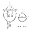 thumbnail image 2 of PISONIC Women Silver-Tone White Crystal Jewelry Set, Teardrop Necklace Drop Earrings Bracelet 3 Pcs Set, Crystal Bridal Wedding Party Prom Statement Jewelry Gift, 2 of 6