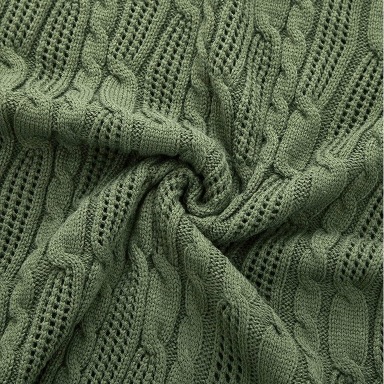 ZXNYH Cable Knit Throw Blankets 90 x 90 Inches, Soft Cozy and