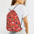 thumbnail image 6 of XMXT Unisex Drawstring Backpack for Women Men, Christmas Cartoon Deer Stocking Waterproof Gym Bag String Bags for Shopping Sport Travel, s, 6 of 8