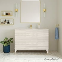 Cascade 48" Freestanding Bathroom Vanity in White Oak with Sink Top