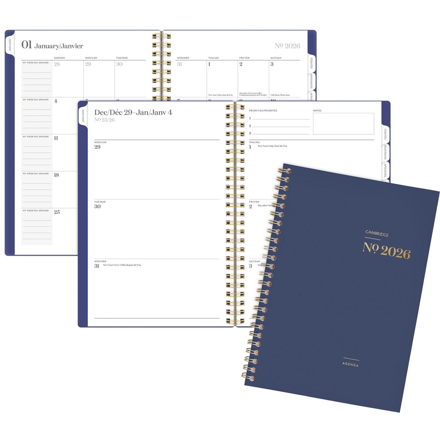 2026 Cambridge Workstyle Classic Navy Small Weekly Planner