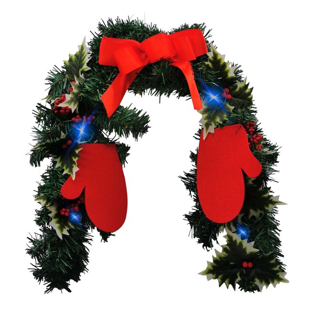 Adornos navideños para buzón Uanit con muñeco de nieve, bayas, decoración de botín, decoración navideña roja para jardín, decoración para exteriores, guirnalda navideña, decoración para buzón.