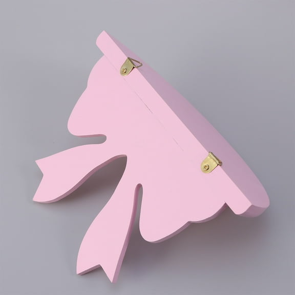 OULII Pink Wood Wall Bookshelf For Bedroom 1Set 7.8X4.8X3.3In