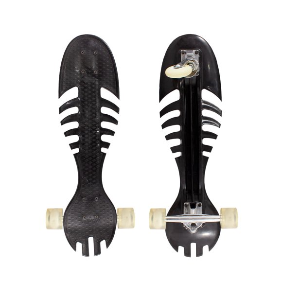 Patineta Para Niños Waveboard Esqueleto Pescado Negro LAVIGA Plástico Altamente Resistente