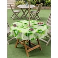 thumbnail image 3 of St. Patrick's Day Outdoor Tablecloth - 60 Inch Round Dining Table Cover, Watercolor Shamrock Polka Dots Light Green Waterproof Outdoor Table Cloth with Umbrella Hole & Zipper for Picnic/Patio/Party, 3 of 7