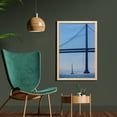 thumbnail image 2 of Sailboat Wall Art with Frame, San Francisco Bay Bridge Sailboat from Pier 7 in California USA Landmark Photo Print, Printed Fabric Poster for Bathroom Living Room, 23" x 35", Blue, by Ambesonne, 2 of 2