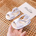thumbnail image 2 of Otqutp Kids Outdoor Sandals Toddler Kids Baby Girls Cute Canvas First Walk Casual Shoes Soft Rubber Sole Toddler Princess Dress Flat Sole Walking Shoes, 2 of 9