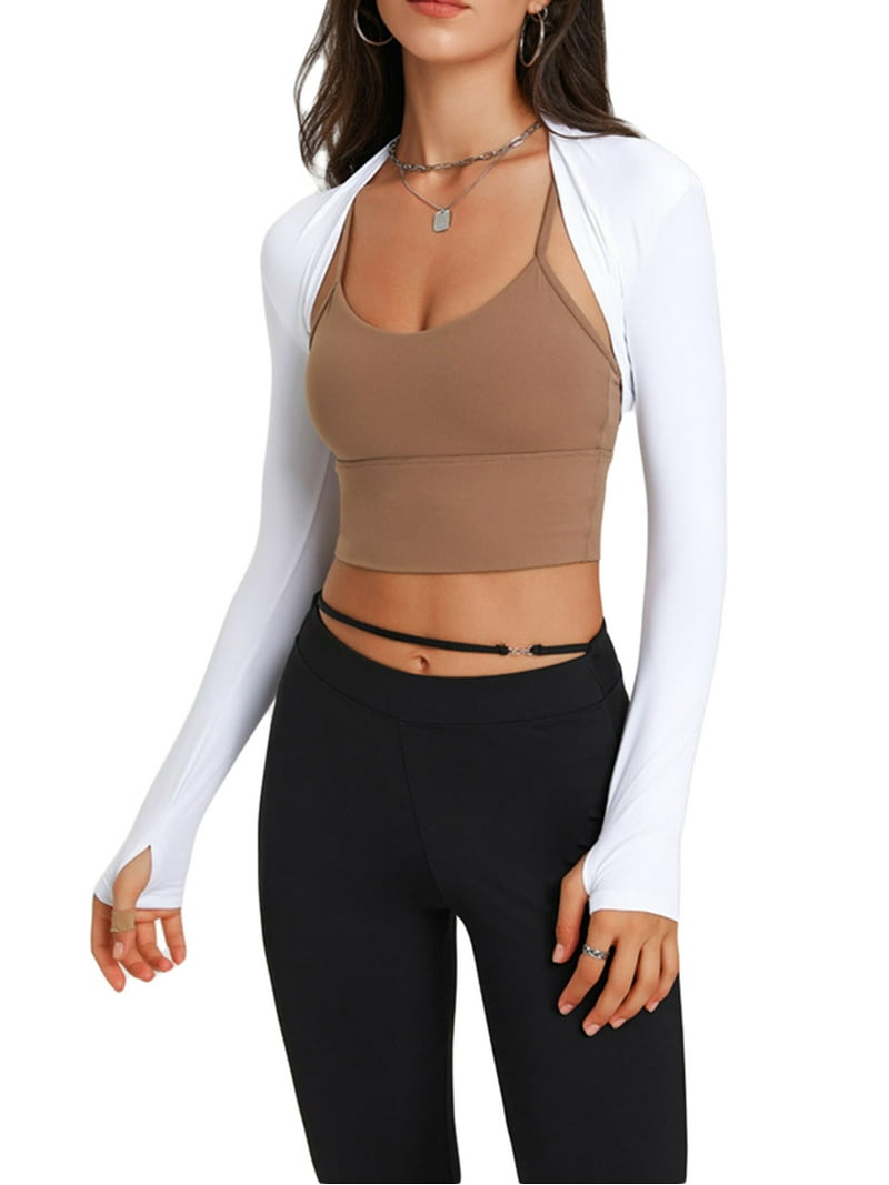 Blotona Women Long Sleeve Shrugs Cropped Open Front Bolero Shrug