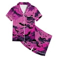 thumbnail image 4 of CAIVO Girls Halloween Pajama Sets Sleepwear 2 Piece Short Sleeve Lapel Button Down Shirts Tops With Shorts For Kids Pjs, 4 of 4