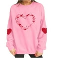 thumbnail image 5 of FAWUUDO Valentines Day Shirts Women Valentine Crewneck Sweatshirts Love Heart Sweatshirt Valentine's Long Sleeve Tops Pink M, 5 of 9