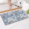 thumbnail image 4 of Blue Ethnic Geometric Pattern Bathroom Rugs Mat,Non Slip Microfiber Bathroom Rug,Rubber Backing,Soft Bathroom Mats for Bathroom Floor,Tub and Shower,17x30in(43x75cm), 4 of 5