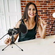 Ammoon PC/Phone Microphone,3.5mm Plug+Play Home Recording Studio Equipment for Live Broadcast Conferencing Chatting