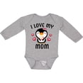 thumbnail image 3 of Inktastic I Love My Mom with Cute Penguin and Hearts Girls Long Sleeve Baby Bodysuit, 3 of 5