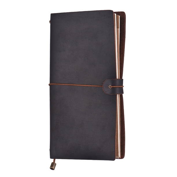 Diario de cuero Cuaderno de viaje Diario recargable Bloc de notas con cuadrícula en blanco