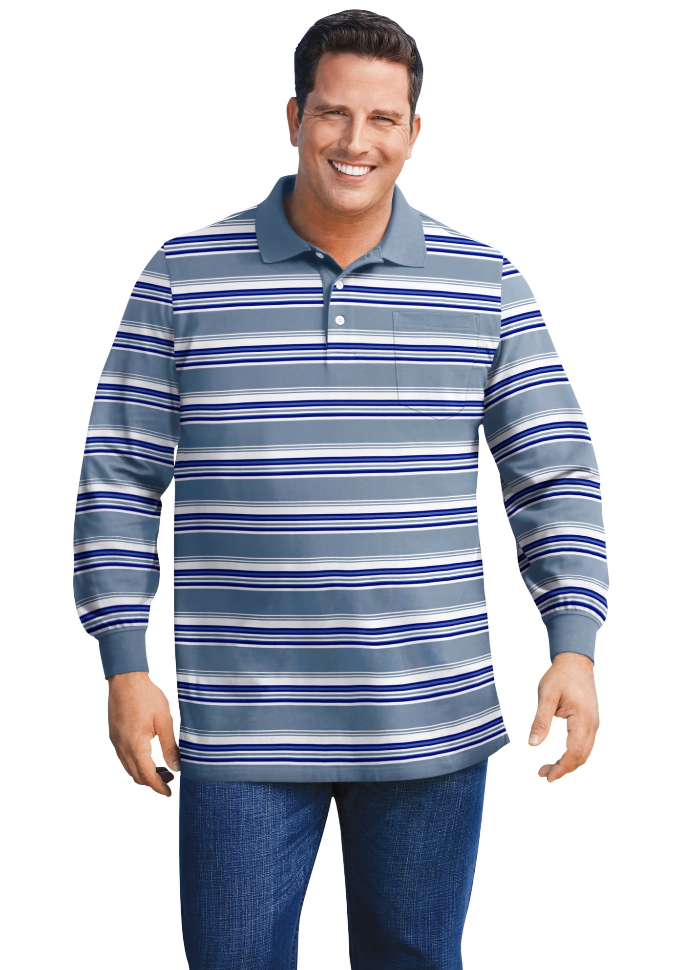 Liberty Blues Mens Big & Tall Long-Sleeve Polo Shirt