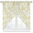 thumbnail image 2 of Pastoral Flower Swag Curtain Valance for Windows, Yellow Flower Farm Vintage Linen Texture Window Treatments Short Swag Topper for Kitchen Windows Bathroom Bedroom, 28"x36", 2 of 8