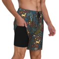thumbnail image 2 of Honeii Deers In The Forest 1 Print Men's Swim Shorts,Mens Swim Trunks,Breathable Mesh Beach Shorts for Swimming,Surfing, and Beach Activities-Small, 2 of 6