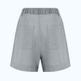 thumbnail image 5 of LIIPEE Women Shorts Casual Summer Solid Color Linen Buttons Elastic Waist Loose Fit Shorts With Pockets Ladies Comfortable Breathable Soft Daily Shorts,Light Gray,L, 5 of 5