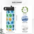 thumbnail image 4 of KLL Cartoon Monster Pattern 18OZ Water Bottle With Straw,Stainless Steel Sports Water Cup Flask Sports Water Cup Flask Wide Mouth Travel Thermal Mug, 4 of 8