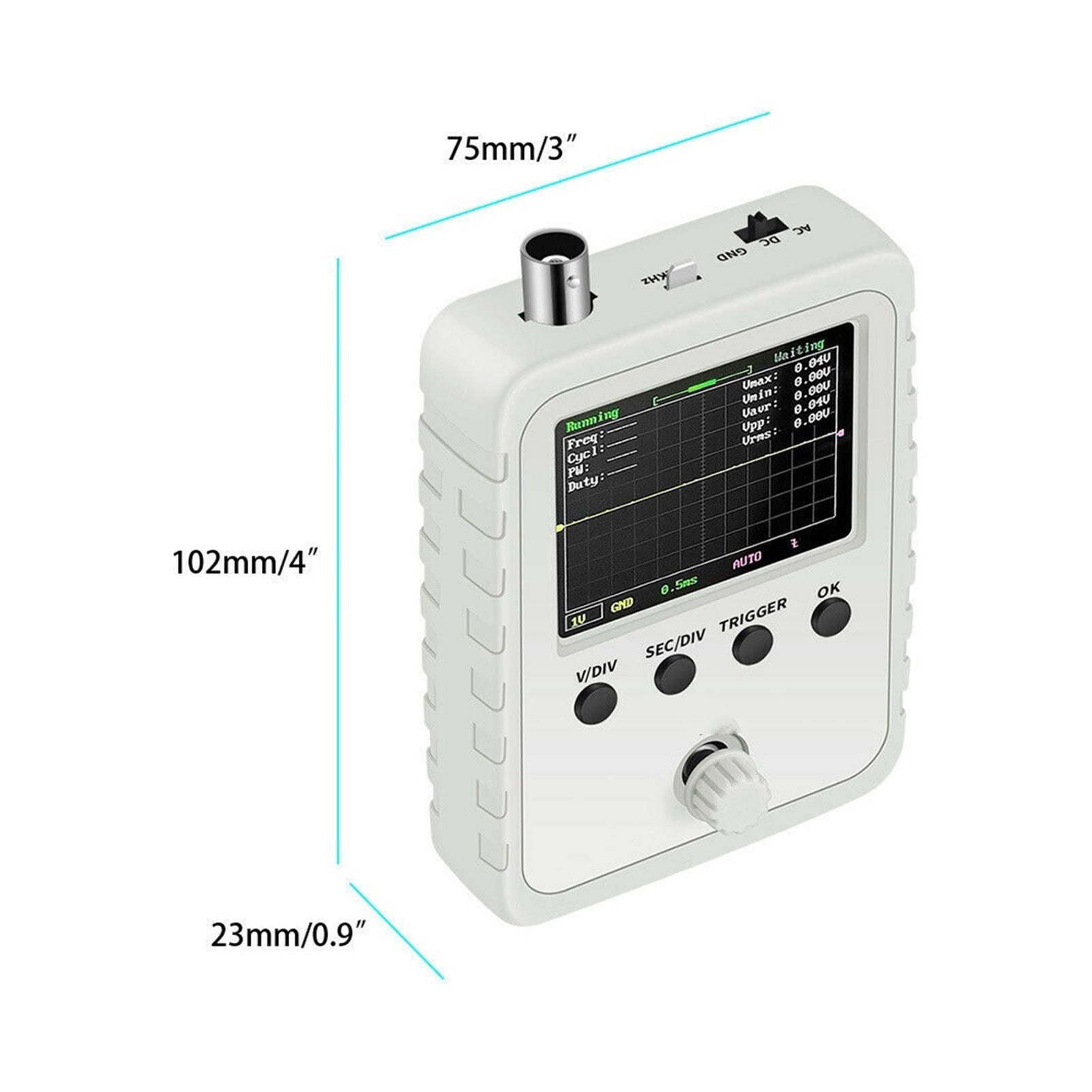 2.4" Portable Digital Mini Oscilloscope Logic Analyzer Kit With Power Adapter And Oscilloscope Cable Probe
