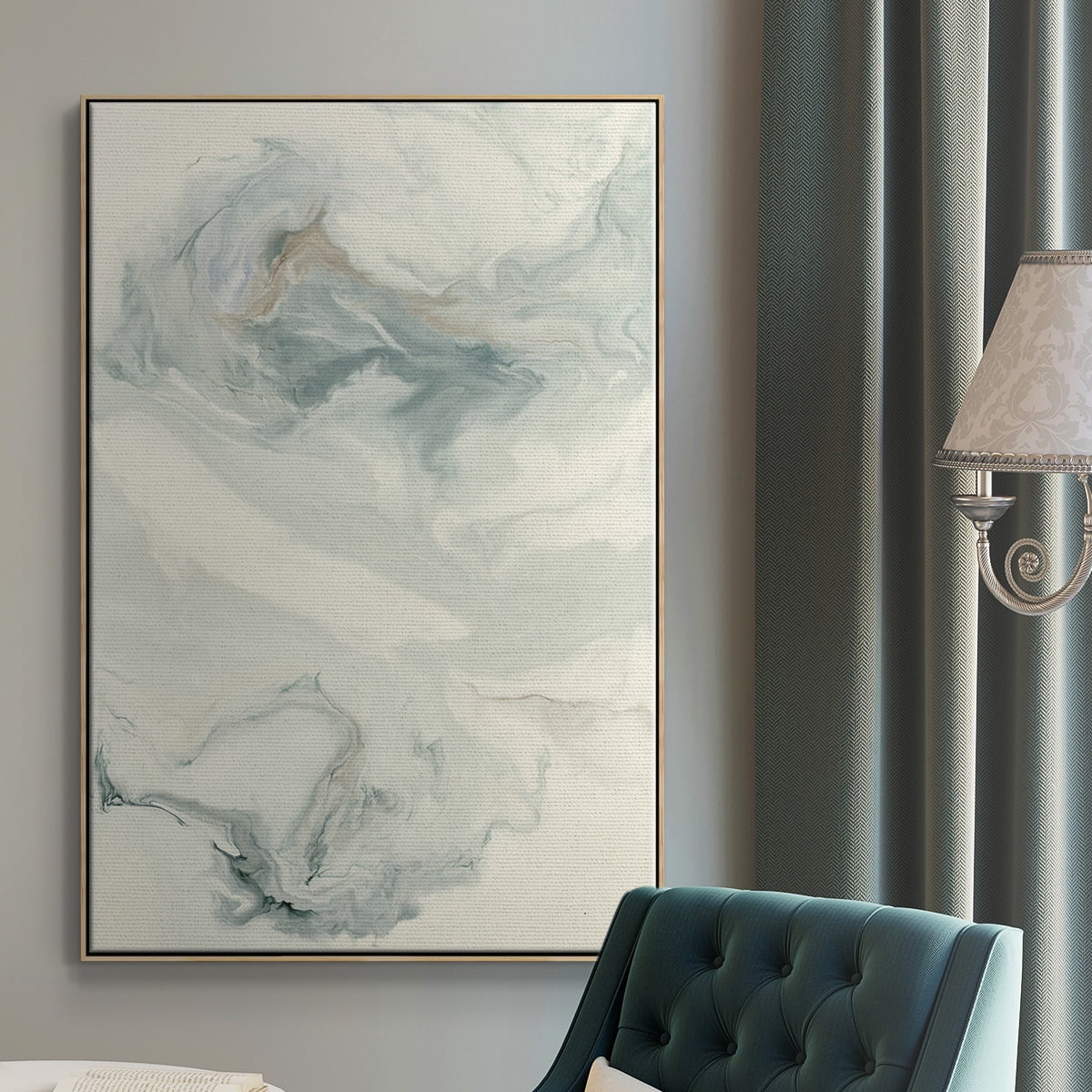 Untitled Framed Premium Gallery Wrapped Canvas - Ready to Hang - 25 x 37 - Natural Wood Floating Frame