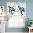 thumbnail image 6 of Sea Turtle Coastal Kitchen Window Curtains, Swag Curtains Valance for Bedroom Living Room Bathroom, Summer Beach Coral Ocean Seaweed Rod Pocket Window Treatment Curtain Block Drapes 2 Panels 36"x63", 6 of 9