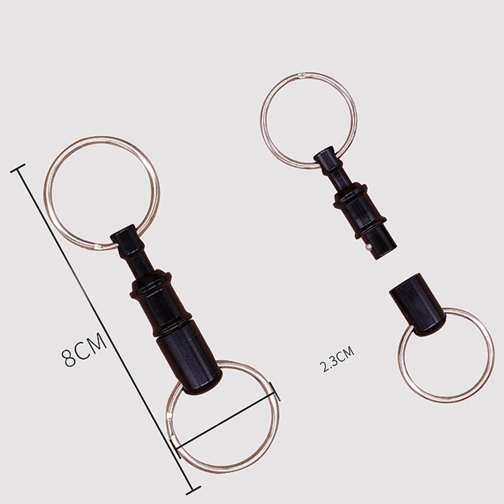 Yunhgft 10 Pieces Detachable Pull Apart Quick Release Keychain Dual Key Rings 5 Colors