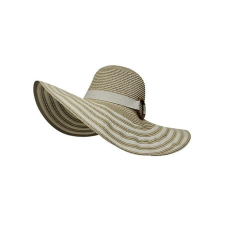 Striped Straw Floppy Hat