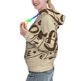 thumbnail image 2 of Fotbe Coffee Time (2) Pattern Womens Long Sleeve Hoodie, Pullover Hooded Sweatshirt, Kangaroo Pocket Hoodie with Eye-catching Drawstrings-, 2 of 7
