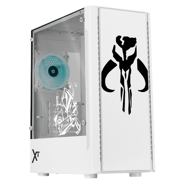 Gabinete XTREME PC GAMING StarWars Mandalorian Mythosaurio V2 Edition Mini Torre 3 Fan RGB Blanco CXTMA730WT