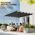 thumbnail image 4 of Dark Grey Retractable Pergola Canopy Replacement – 9.8' x 9.8' Cover for Patio & Garden Shade, 4 of 7