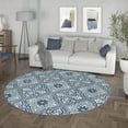 thumbnail image 7 of Madison Traditional 5' Round Gray Polypropylene Indoor Area Rug, 7 of 7