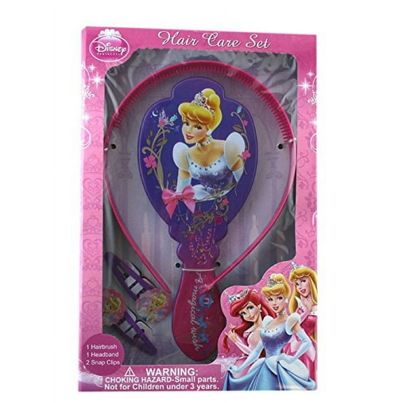 Disney Princess Cinderella Hairbrush headband and snap clips hair care set