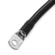 Spartan Power 4 AWG 12 Inch Single Black Inverter Battery Cable with 3/8" Ring Terminals