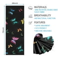 thumbnail image 2 of Black Pink Blue Butterfly Pattern Hot Yoga Mat Towel Non Slip for Hot Yoga - Quick-Drying Yoga Mat Cover with 4 Corner Pockets with Travel Bag - Hot Yoga Towel Non Slip 70"x26", 2 of 6