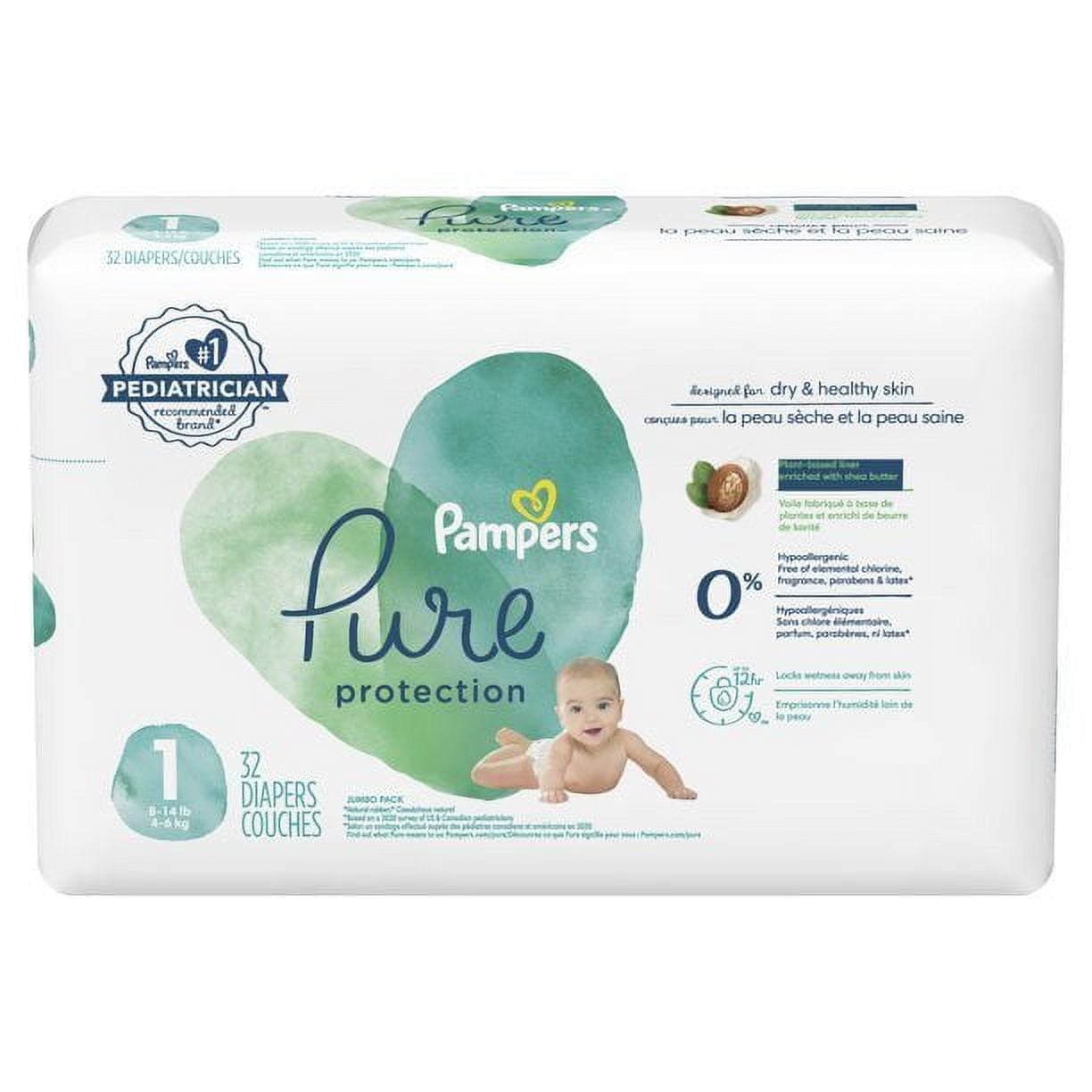 Walmart pampers pure size cheap 1