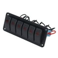 6 Gang Rocker Switch Panel LED Backlit On Off Switch Waterproof Circuit