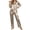 Beige, variant on Womens Pajamas Satin Set Button Down Sleepwear Silky Soft PJs with Chest Pocket Green Plus Size L