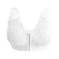 thumbnail image 4 of Arlun,Plus Size Women's Front Closure Bras No Underwire Push up Full Coverage Bra Elegant Lace Wide Straps Seamless Bralettes Comfortable Home and Leisure Wear White 95F, 4 of 9