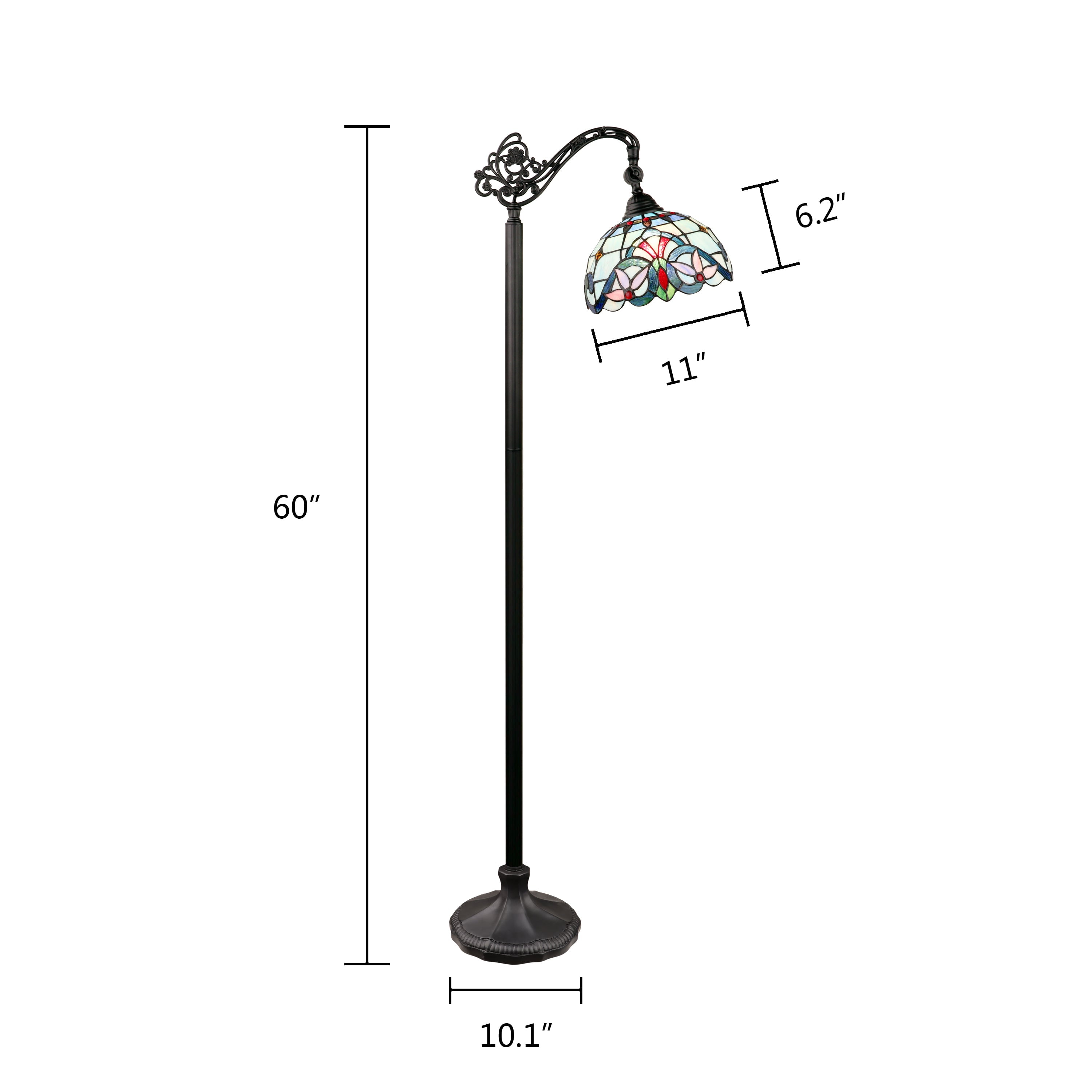 RADIANCE Goods Victorian-Style 1-Light Dark Bronze Finish Reading Floor Lamp 11" Shade