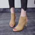 thumbnail image 4 of Vedolay High Heels Summer Womens Pointed Toe Dress Wedding Buckle Low Heel Pumps Shoes,Beige 6.5, 4 of 5