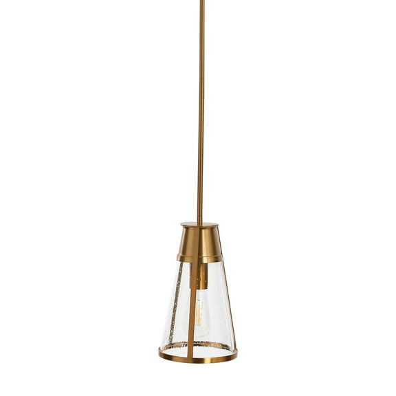 Robert Stevenson Lighting Robert Stevenson Lighting Jaxon - Metal and Seedy Glass Ceiling Light, Brushed Gold