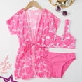 thumbnail image 2 of TOWED22 Girls Swimsuit 3PCS Bikini Sets,Adjustable Shoulder Strap Bathing Suits 5-14Y Girls' Swimwear with Cover Up Skirt(Hot Pink,5-6 Y), 2 of 5