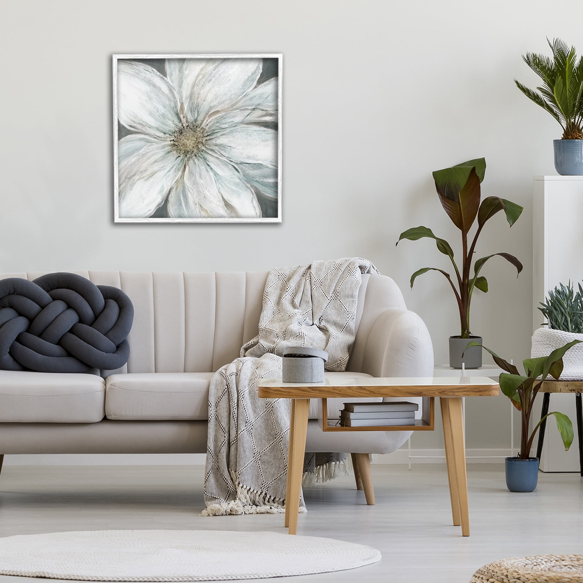 Stupell Industries Large White Flower Closeup White Framed Giclee Art, design by Carol Robinson