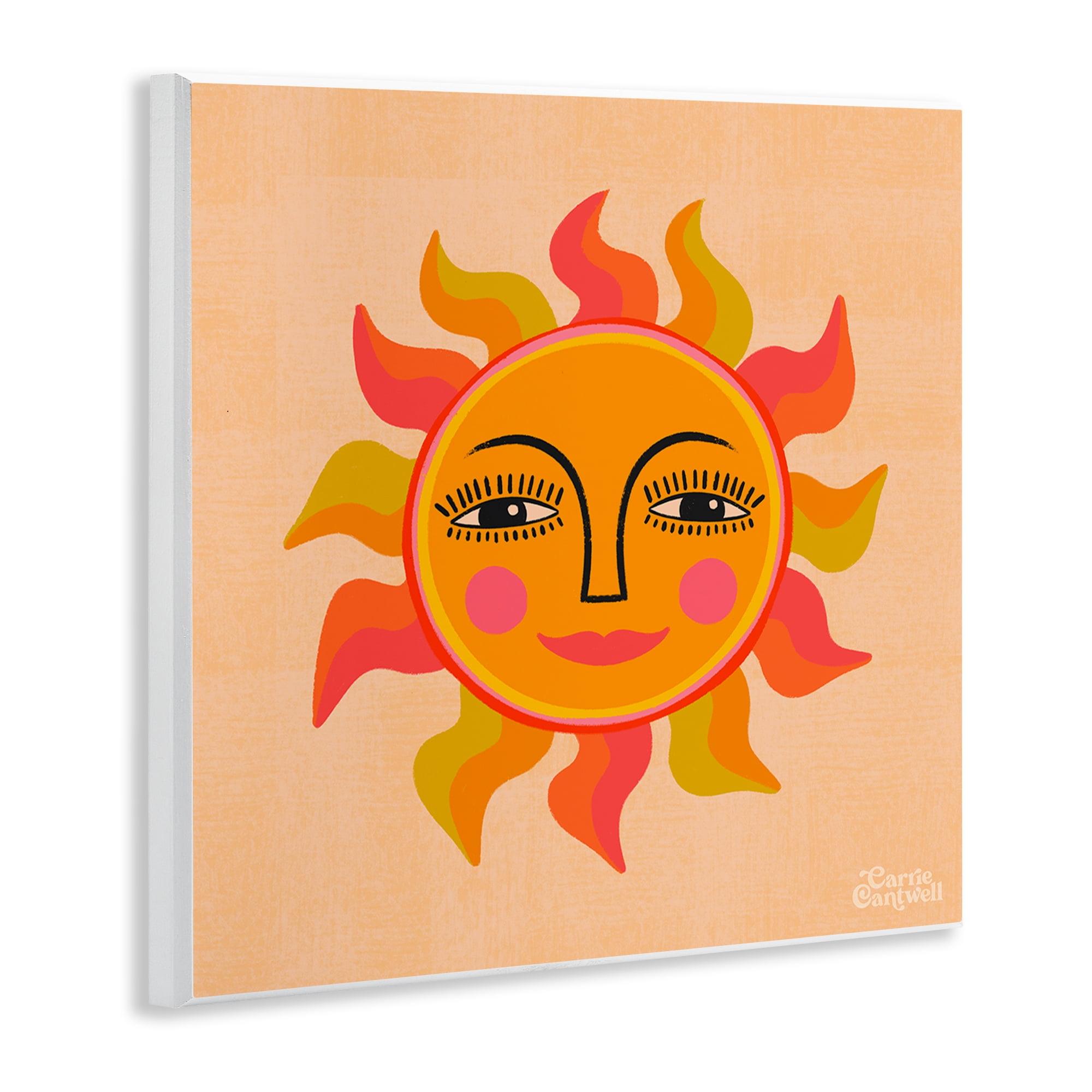 Stupell Industries Retro Boho Sun Landscape & Nature Painting Unframed Art Print Wall Art, 12 x 12